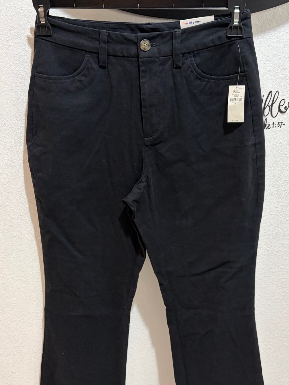 🆕Old Navy Ladies Black High Rise Boot Cut Pants with Stretch - 4